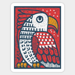 Folk Art Eagle | Whimsical Bird of Prey Sticker